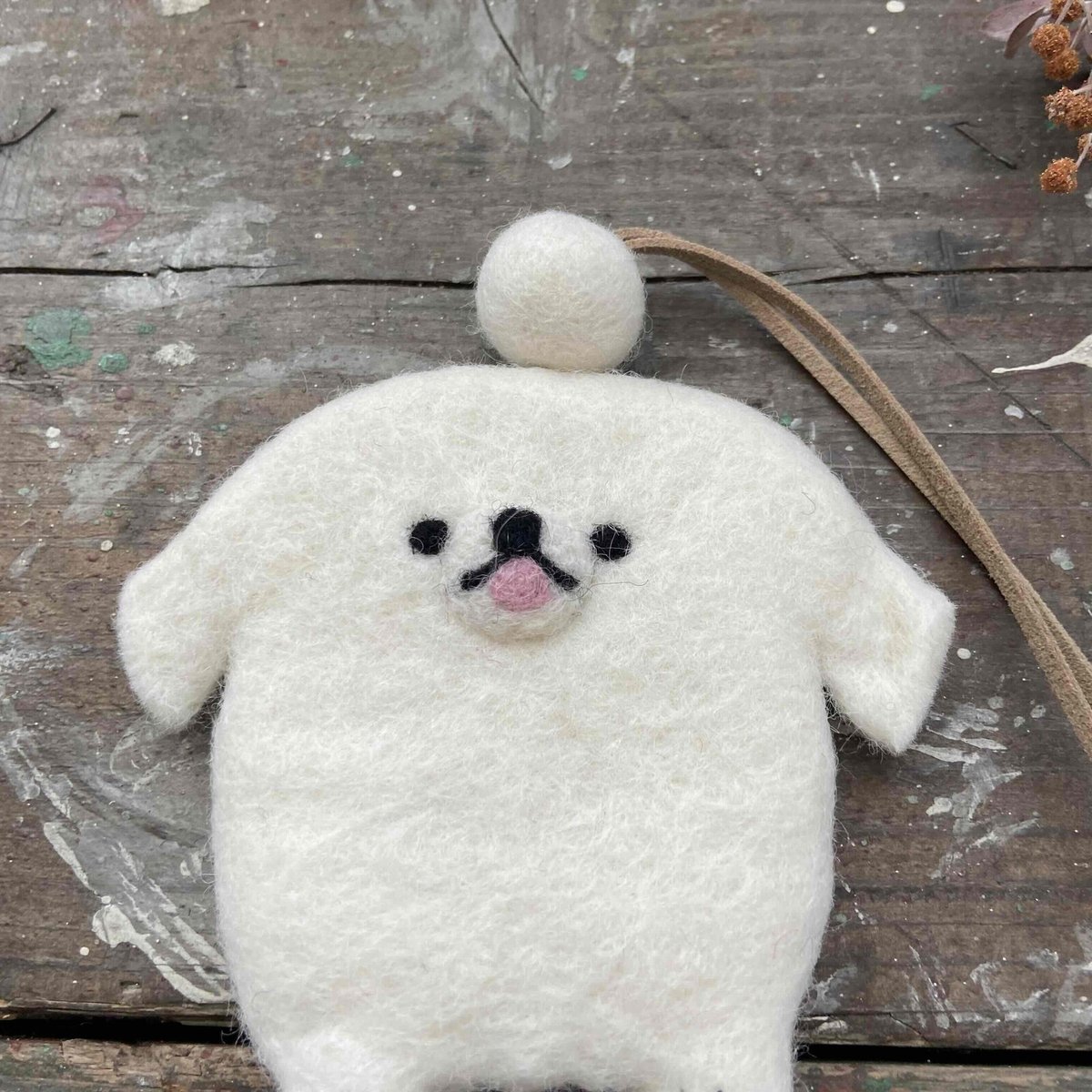 新作！羊毛 フェルト ペキニーズ 犬 キーケース ハンドメイド フェア