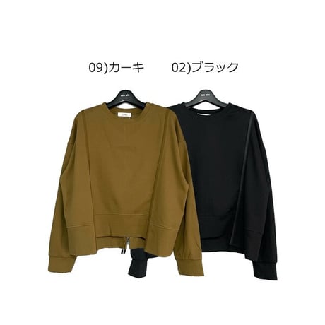 【新作】バックファスナー　アンバランスデザイントップス　コットン