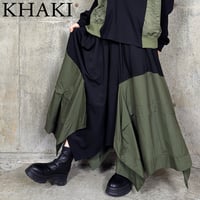 モード　異素材裾ダブルボタンヘムデザインスカート　SK