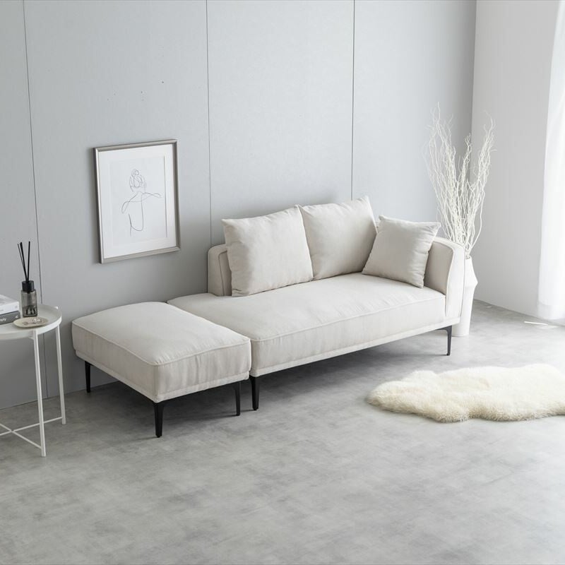 2点セット】Siena オットマン付き2人掛けカウチソファ【送料無料