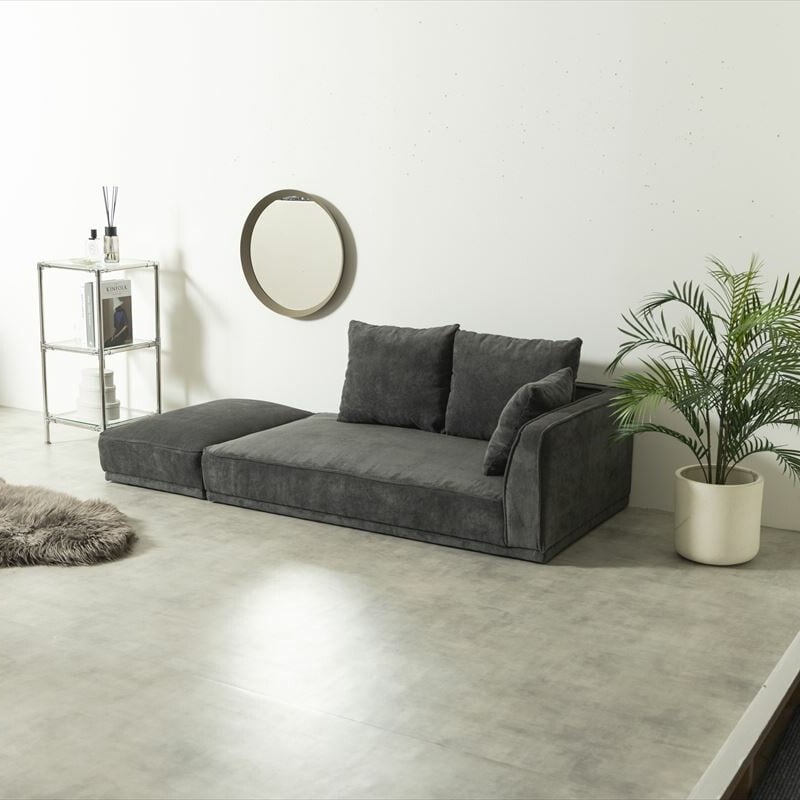 2点セット】Siena オットマン付き2人掛けカウチソファ【送料無料