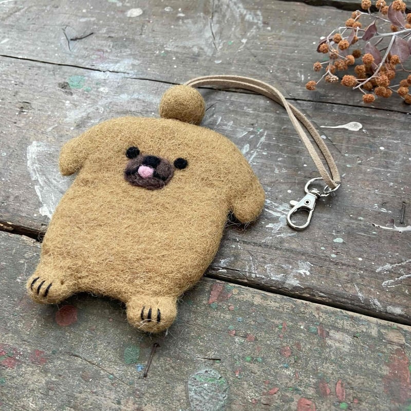 新作！羊毛 フェルト ペキニーズ 犬 キーケース ハンドメイド フェア