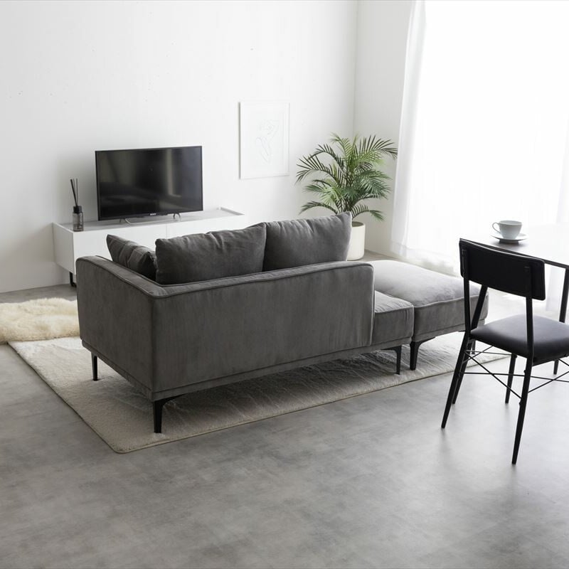 2点セット】Siena オットマン付き2人掛けカウチソファ【送料無料