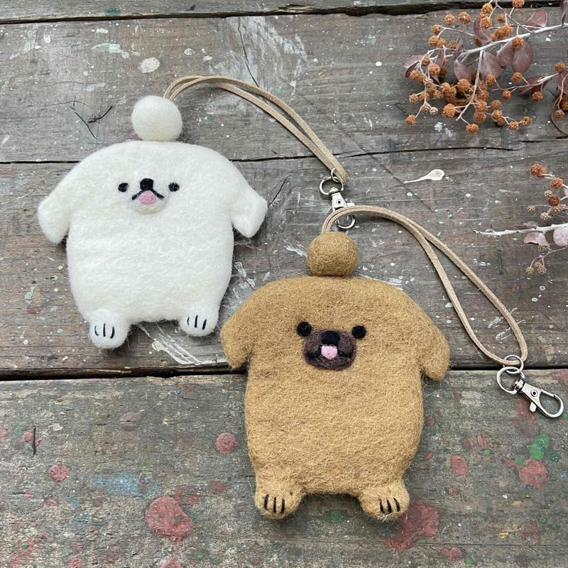 新作！羊毛 フェルト ペキニーズ 犬 キーケース ハンドメイド フェア