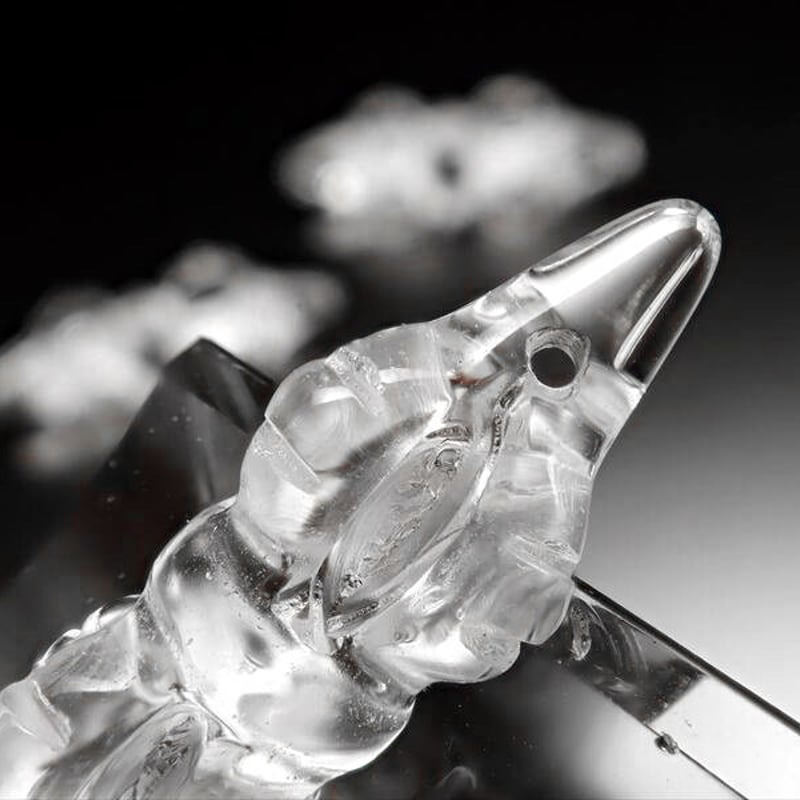 天然水晶法器彫り クリスタル五鈷杵 ヴァジュラ サイズ約24-27mm×9