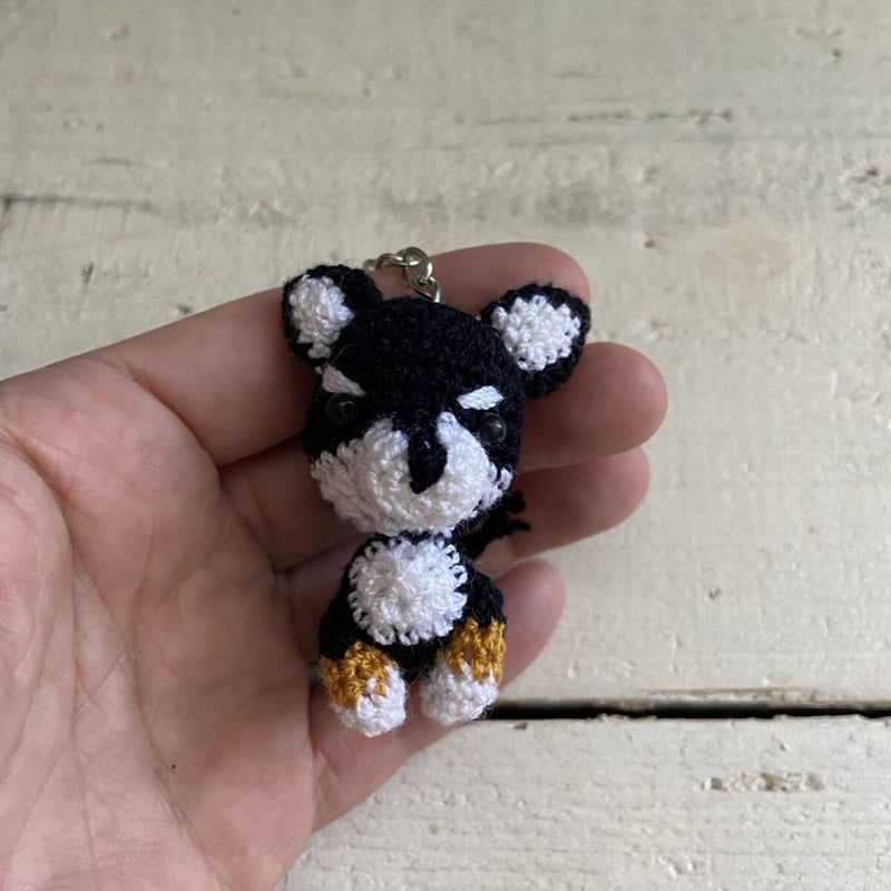ハンドメイド 編みぐるみ ちわわ チワワ 犬 キーホルダー | NOIR BLANC