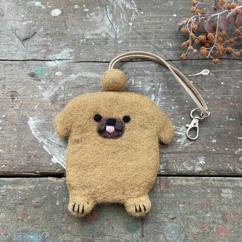 新作！羊毛 フェルト ペキニーズ 犬 キーケース ハンドメイド フェア