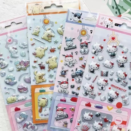 ［中国ライセンス/並行輸入品］【2/6再販開始】キャラクター・3Dステッカー（全4種）