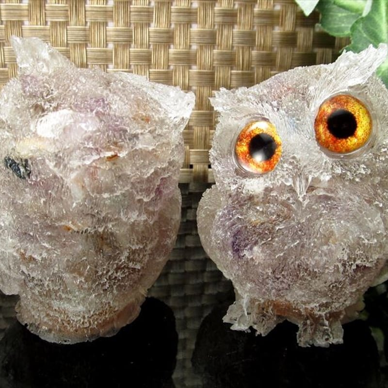 オススメ品新たな人生と願い事のフクロウオルゴナイト NEW天然石追加 選べる7種類 天然石サザレ入り フクロウ型 オルゴナイト