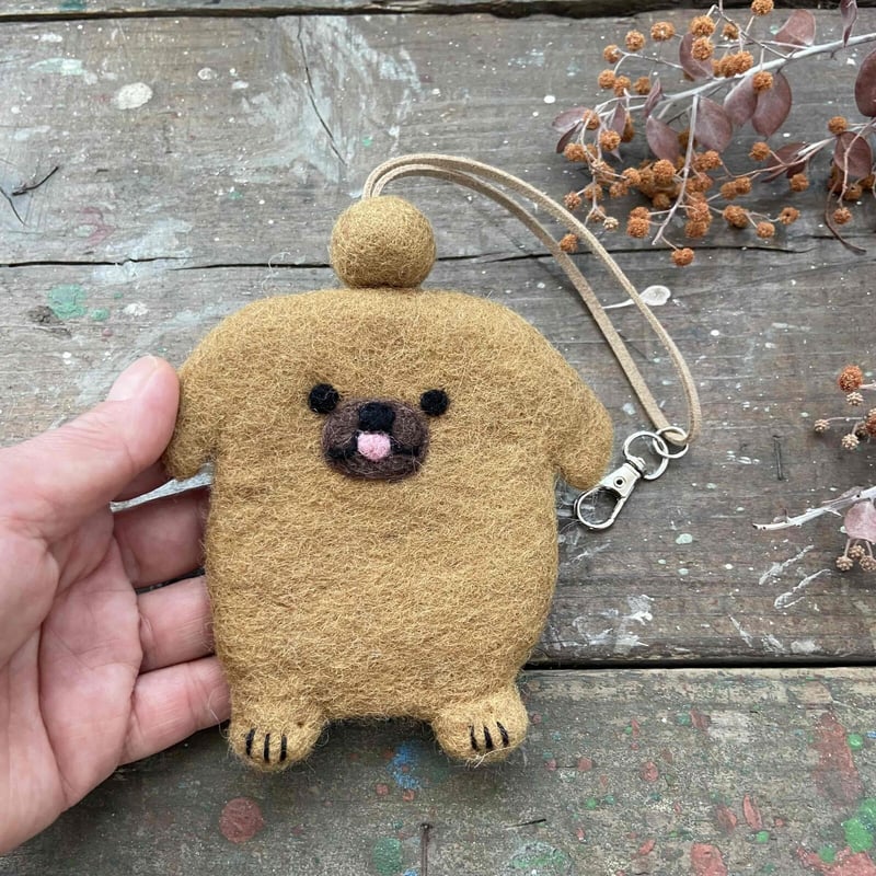 新作！羊毛 フェルト ペキニーズ 犬 キーケース ハンドメイド フェア