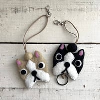 オリジナル 羊毛 フェルト フレンチブルドッグ フレンチ フレブル 犬 キーケース フェアトレード