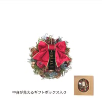 CMナチュラルリースSS　フォレストレッドリボン【クリスマス】