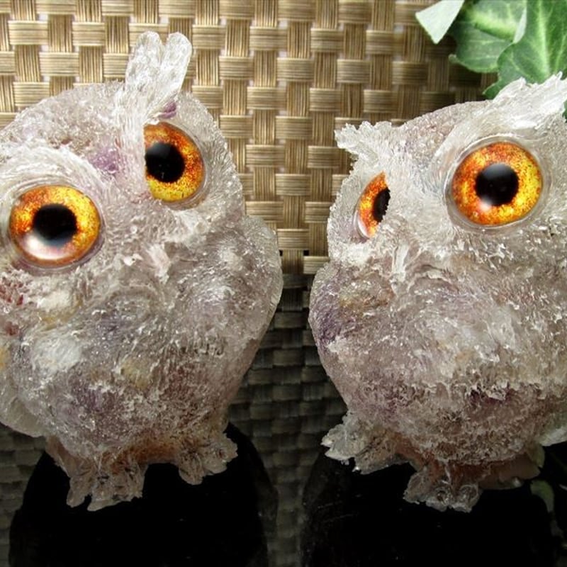 スーパーセブンサザレ入り フクロウ型 オルゴナイト 重さ約90g-100g 1