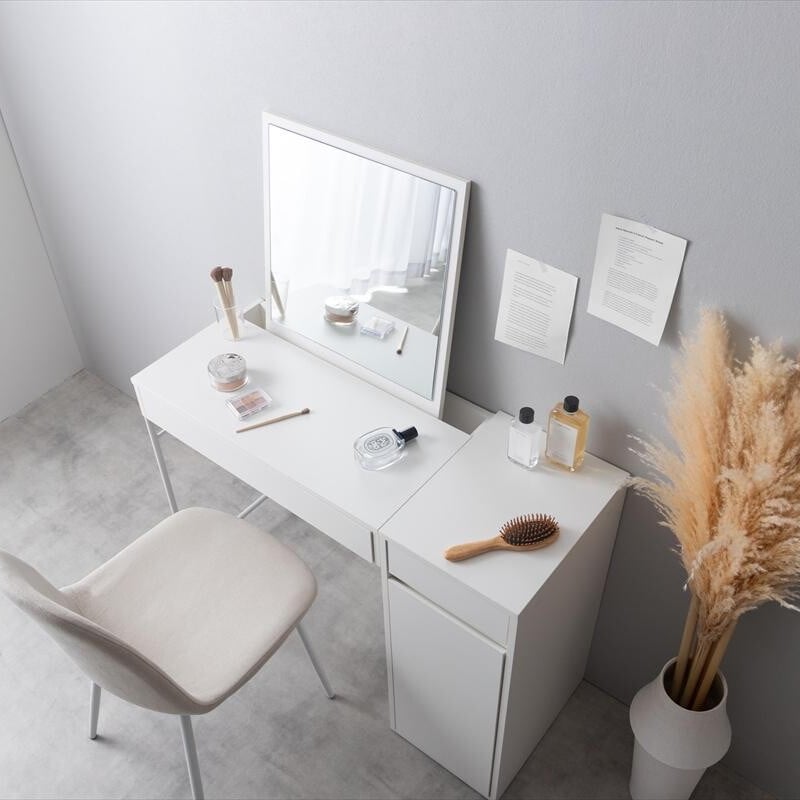 2点セット】幅100cm ミラー付きドレッサー+チェア【送料無料】 | NOIR