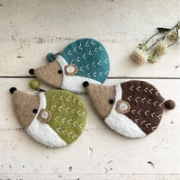 羊毛フェルト ハリネズミ ポーチ ハンドメイド フェアトレード