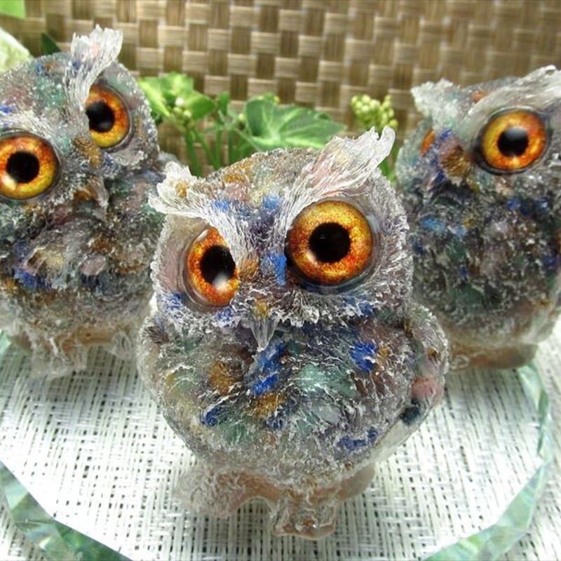 フクロウ型オルゴナイト | NOIR BLANC