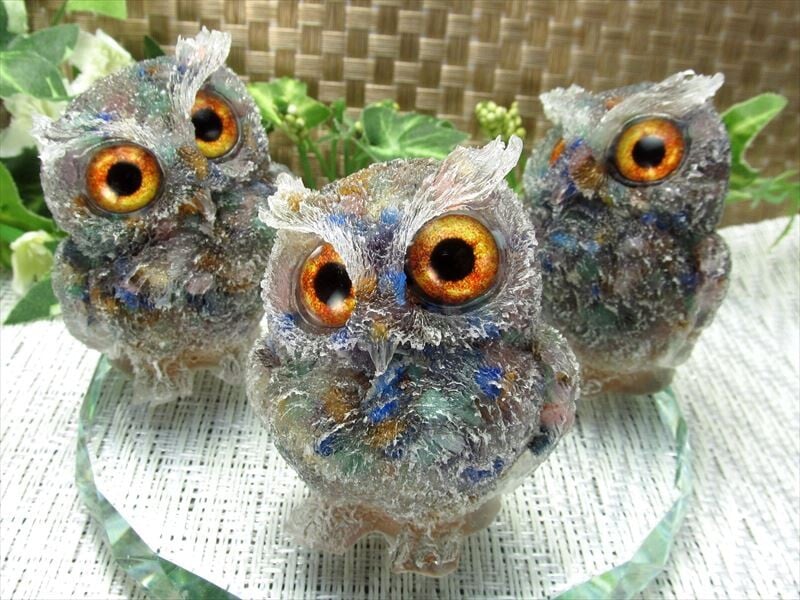 特大★病回復★皆の健康と癒しのフクロウオルゴナイト フクロウ型オルゴナイト | NOIR BLANC