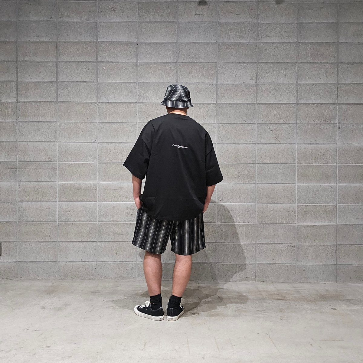 COOTIE | Dobby Chain Stripe Easy Shorts | Black