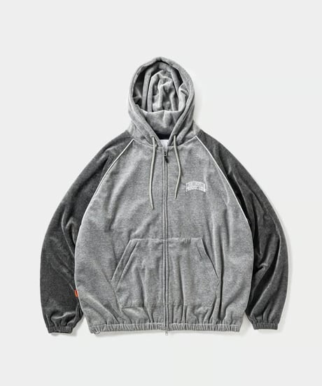 TIGHTBOOTH | VELOUR PIPING HOODED JKT | GREY