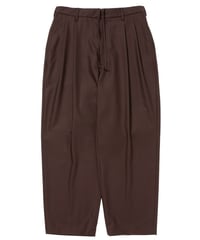 COOTIE | T/W Twill 2 Tuck Wide Easy Trousers | Brown
