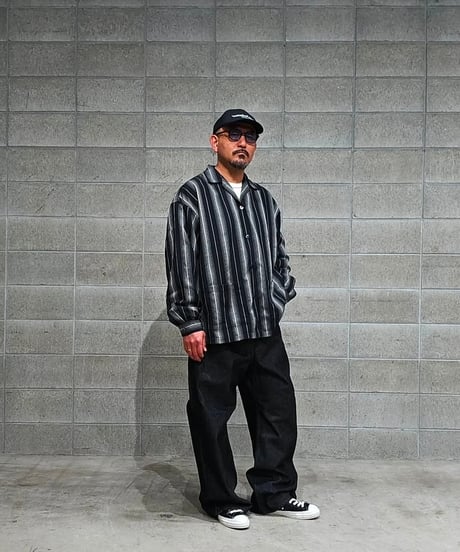 COOTIE | Dobby Chain Stripe L/S Cavana Shirt | Ivory