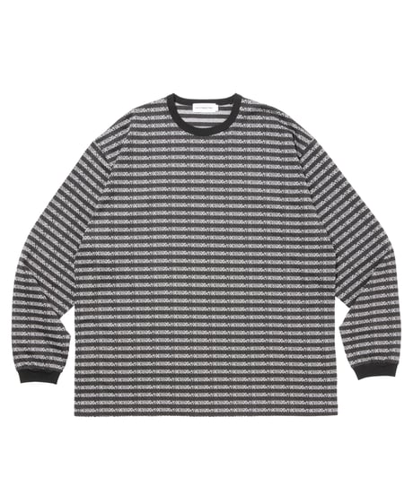COOTIE | Supima Jacquard Border L/S Tee | Black