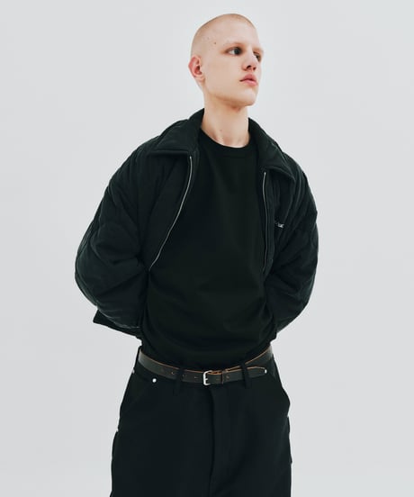 𝐂𝐎𝐎𝐓𝐈𝐄 | Tea-Core Leather Narrow Belt | Black