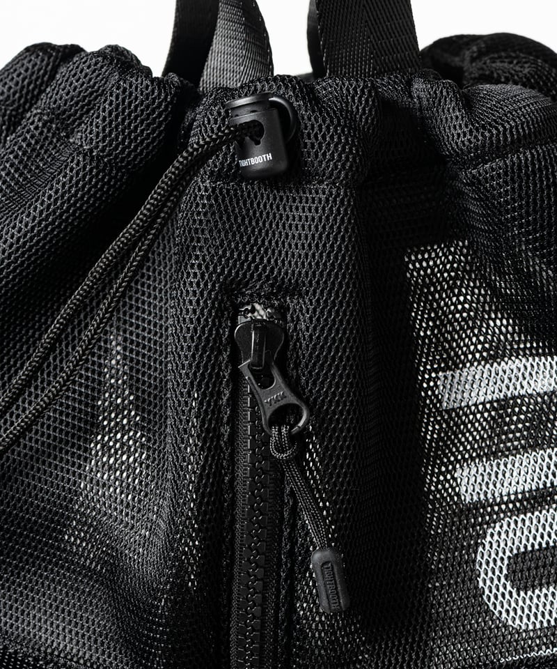 𝐓𝐈𝐆𝐇𝐓𝐁𝐎𝐎𝐓𝐇 | TBPR / LOGO MESH KNAPSACK | Black