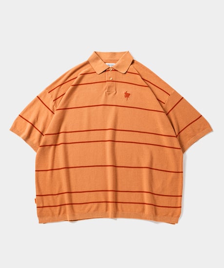 TIGHTBOOTH | TBPR / BORDER KNIT POLO | Brick |
