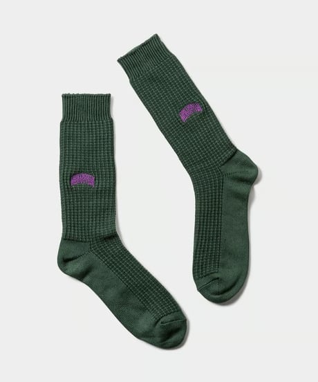 TIGHTBOOTH | WAFFLE SOCKS | DARK GREEN