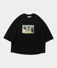 TIGHTBOOTH | BIG YELLOW 3/4 SLEEVE T-SHIRT | BLACK