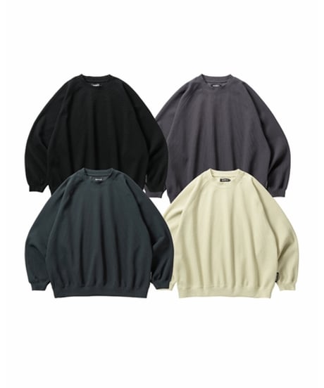 TIGHTBOOTH | TBPR / WAFFLE CREW KNIT | Forest