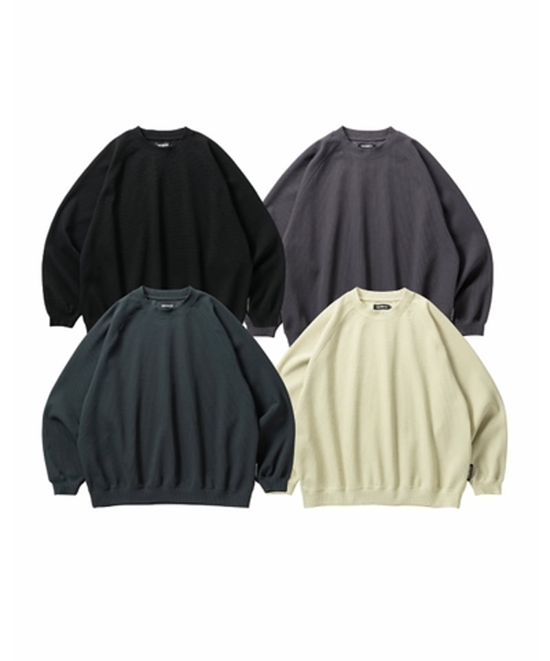 TIGHTBOOTH | WAFFLE CREW KNIT | Charcoal | Work