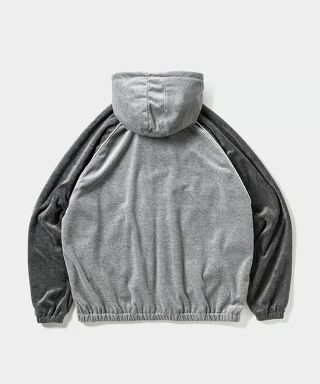 TIGHTBOOTH | VELOUR PIPING HOODED JKT | GREY