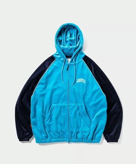 TIGHTBOOTH | VELOUR PIPING HOODED JKT | BLUE