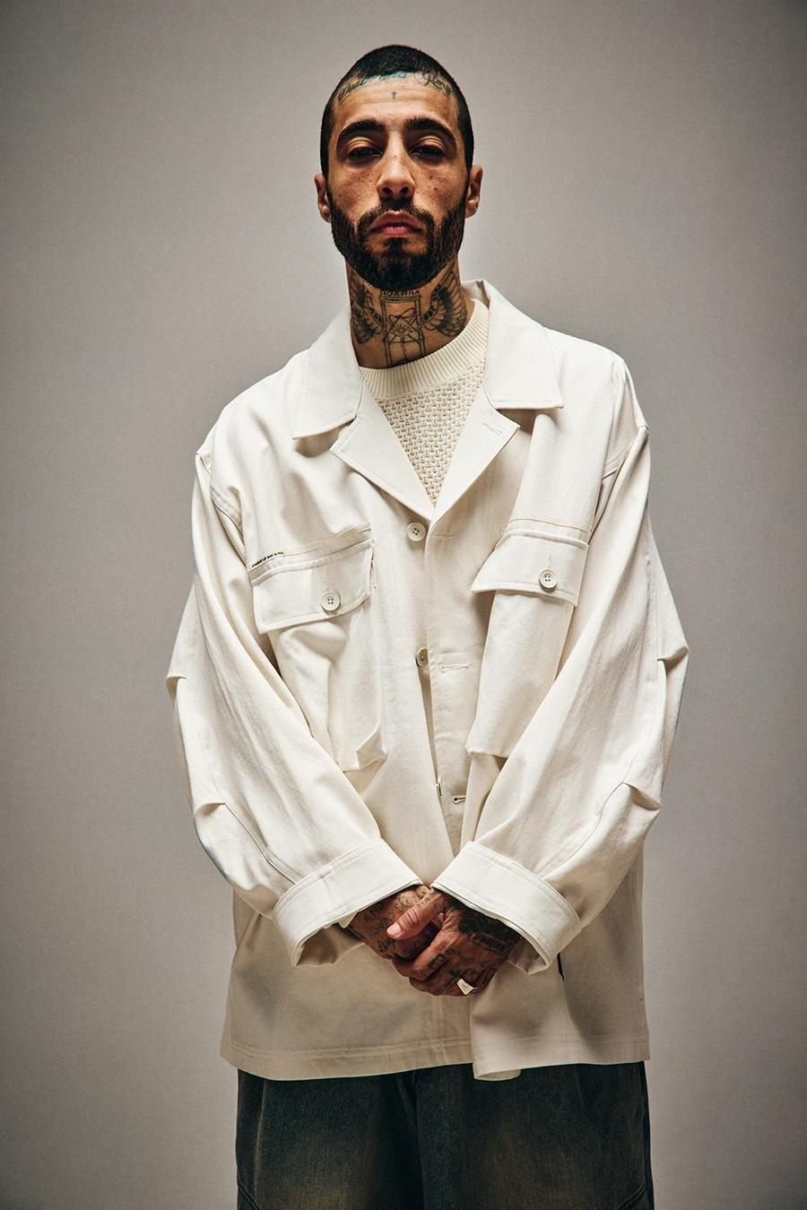 TIGHTBOOTH | LABEL LOGO BDU SHIRT | IVORY | Wor