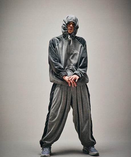 TIGHTBOOTH | VELOUR PIPING BALLOON PANTS | GREY