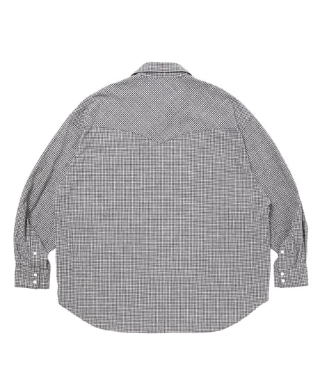 COOTIE | Dobby Gingham Check L/S Western Shirt | Black