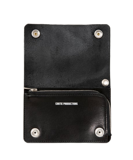 COOTIE | Leather Trucker Wallet | Black