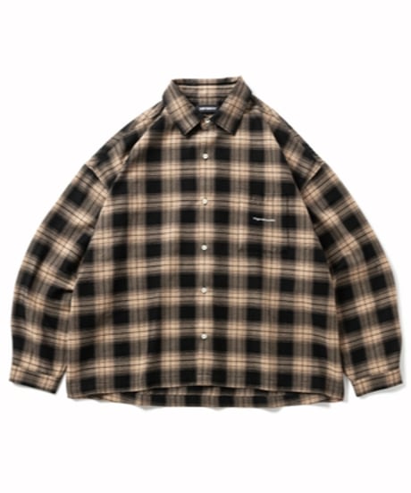 𝐓𝐈𝐆𝐇𝐓𝐁𝐎𝐎𝐓𝐇 | TBPR / PLAID FLANNEL L/S SHIRT | Black x Beige