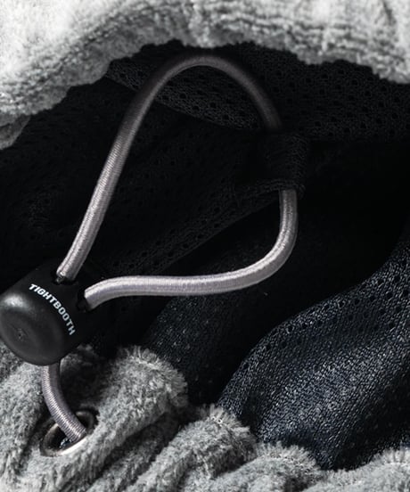 TIGHTBOOTH | VELOUR PIPING HOODED JKT | BLACK