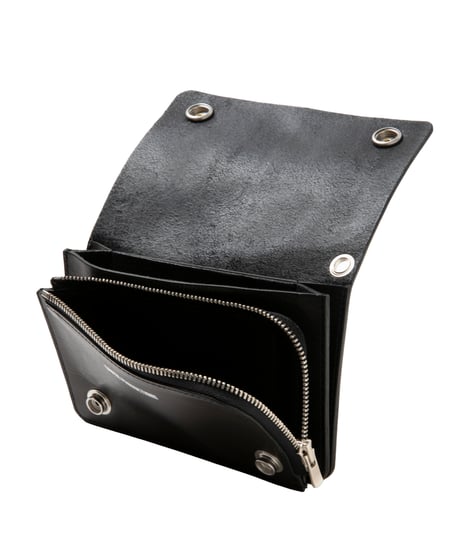 COOTIE | Leather Trucker Wallet | Black
