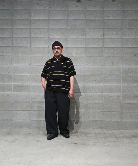 TIGHTBOOTH | TBPR / BORDER KNIT POLO | Black