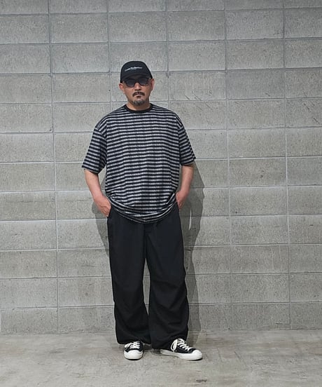 COOTIE | Supima Jacquard Border S/S Tee | Black