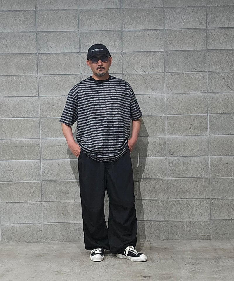 COOTIE | Supima Jacquard Border S/S Tee | Black