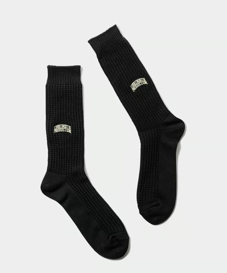 TIGHTBOOTH | WAFFLE SOCKS | BLACK