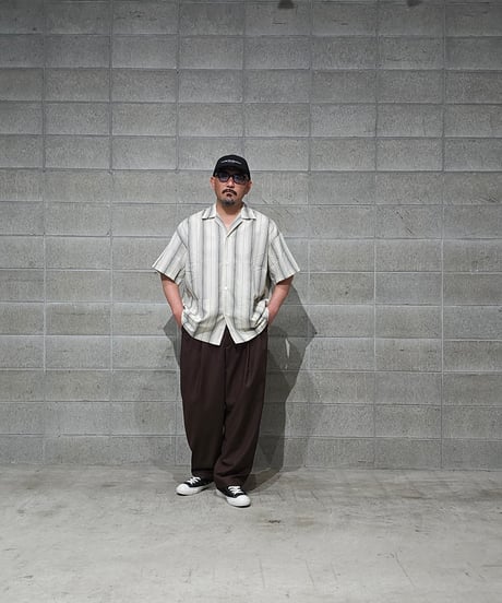 COOTIE | Dobby Chain Stripe S/S Cavana Shirt | Ivory