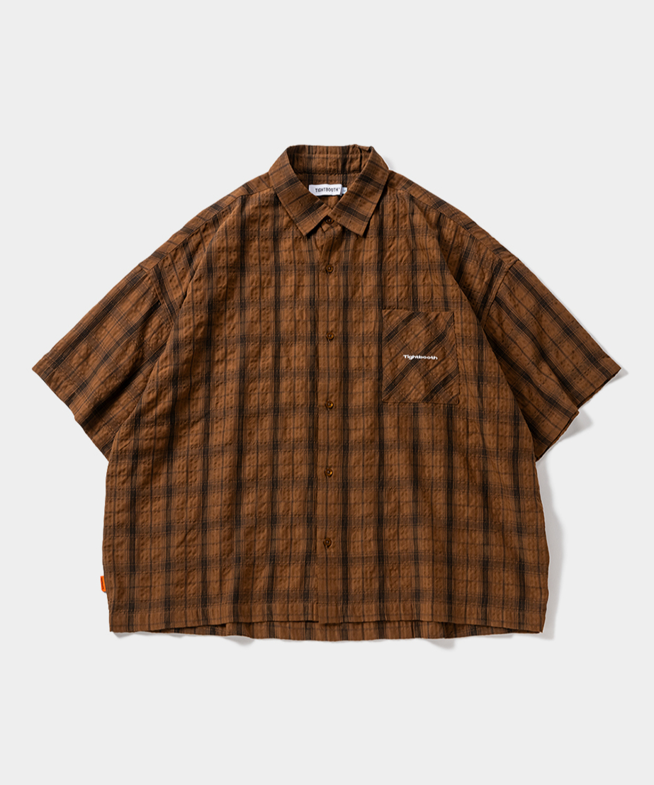 TIGHTBOOTH | TBPR / PLAID S/S SHIRT | Brown | W
