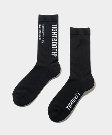 TIGHTBOOTH | LABEL LOGO SOCKS | Black