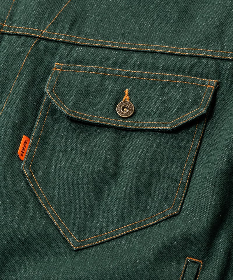 TIGHTBOOTH ライムグリーン ニット M 𝐓𝐈𝐆𝐇𝐓𝐁𝐎𝐎𝐓𝐇 | TBPR / DENIM JACKET | Dark Green |